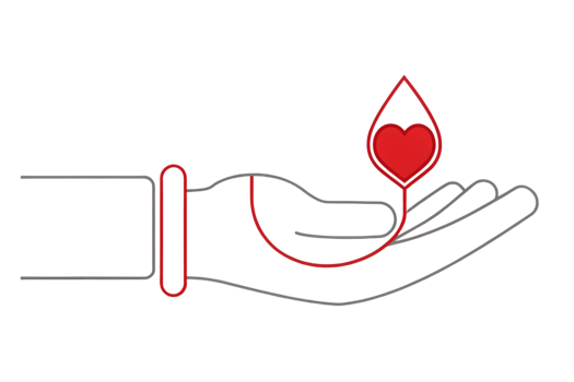 Hand donating blood health charity makes difference png