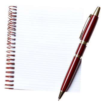 Blank Notebook and Pen for Writing Notes or Ideas in Office png