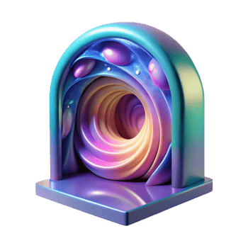 magnificent artistic A portal opening to another dimension, swirling colors and energy, abstract and surreal style detailed png