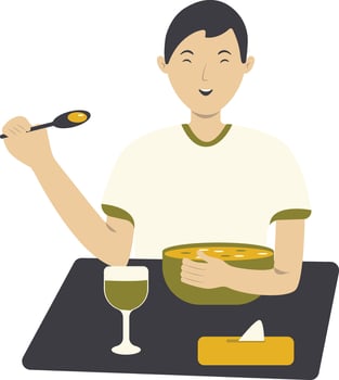 Illustration of Male Eating Healthy Food vector