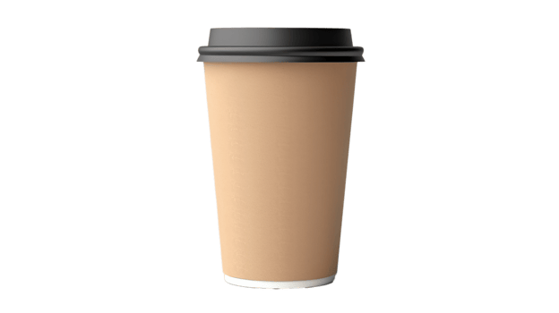 Minimalist Kraft Coffee Cup Mockup on Transparent png