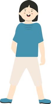 Girl Kids Illustration with Cartoon Design vector