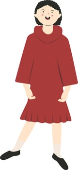 Girl Kids Illustration in Flat Design. vector