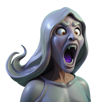 impressive contemporary A banshee wailing in the moonlight, ghostly and haunting, Gothic style premium png