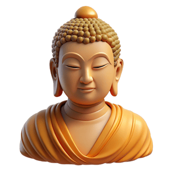 elegant modern Portrait of a serene Buddha statue, soft golden lighting, spiritual art style detailed png