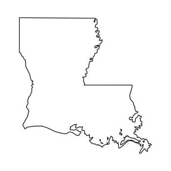 Sleek Louisiana Outline Minimalist State Map in Black Silhouette vector