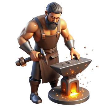impressive vintage A Stoic Hephaestus Working at His authentic png