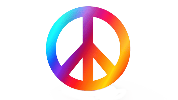 Vibrant Peace Symbol on Transparent Isolated Colorful png