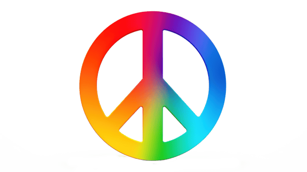 Colorful Peace Logo Isolated on the WhitColorful Peace Logo Isolated on Transparent png
