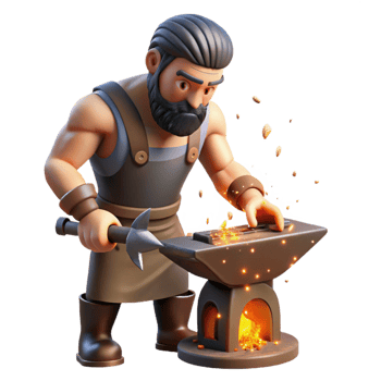 magnificent artistic A Stoic Hephaestus Working at His detailed png