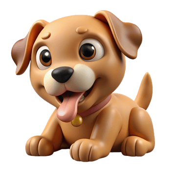 stunning traditional A playful puppy chewing on a bone, close-up, humorous style, high quality png