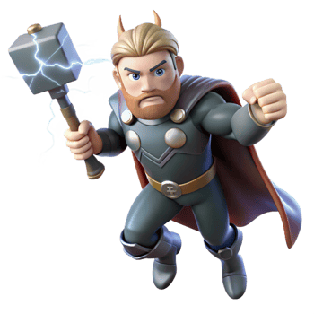 stunning creative Thor, wielding Mjolnir, summoning a lightning storm, dynamic composition, comic book style original png