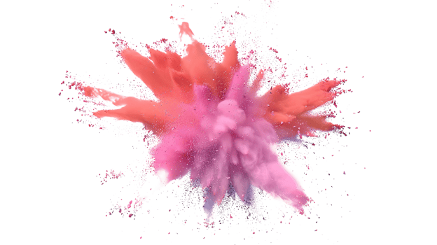 Rainbow Paint Explosion Isolated on Dynamic Colorful Splash png