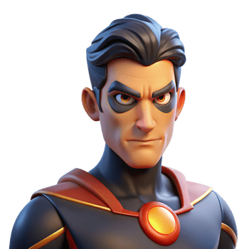 beautiful rustic Portrait of a powerful superhero with glowing eyes and a determined expression, dynamic, comic book style lighting professional png