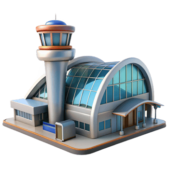 wonderful contemporary An airport terminal, glass and steel structure, bustling crowds, modern, dynamic style premium png