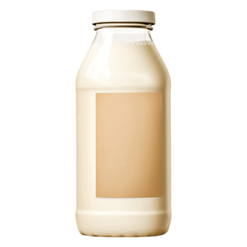 Glass Bottle of Fresh Milk with Blank Label for Custom Branding png