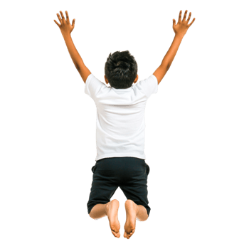 Happy Child Jumping in the Air with Joy and Excitement Outdoors png