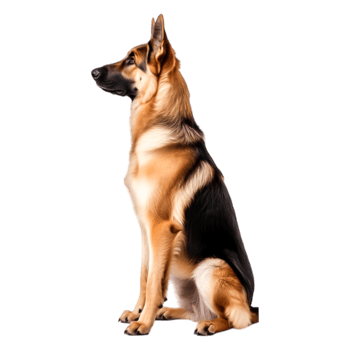 Majestic German Shepherd Portrait Against png