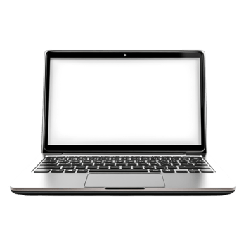 Metallic Laptop with Blank Screen and Keyboard for Design Use png