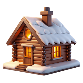stunning contemporary A traditional log cabin, rustic design, snow-covered landscape, warm interior lighting, cozy atmosphere premium png