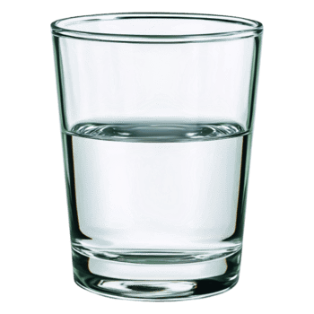 Clear Glass with Water Filled Halfway on png