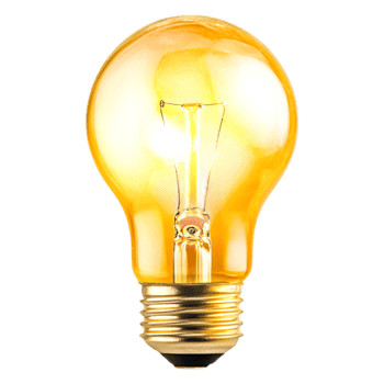 Bright Vintage Light Bulb Glowing with Warm Yellow Light png
