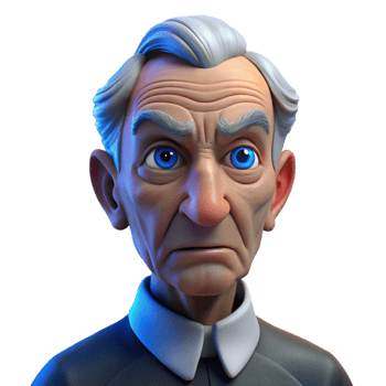 elegant contemporary Portrait of an elderly man with a weathered face and piercing blue eyes, dramatic chiaroscuro lighting, Rembrandt style high quality png
