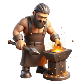 stunning creative A Stoic Hephaestus Working at His original png