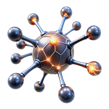 serene classic A network of interconnected neurons, firing with electrical impulses, in a dark, mysterious atmosphere, cyberpunk style high resolution png