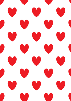 A bold red heart symbol with a smooth, symmetrical design, often used in patterns for textiles, wallpapers, and decor. The vibrant red color represents love, passion, and affection on white. png