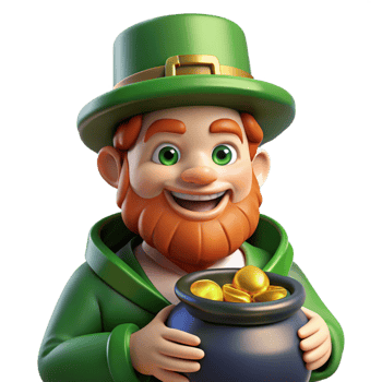 stunning vintage Portrait of a mischievous leprechaun with a pot of gold, magical forest lighting, Irish folklore style, 4K png