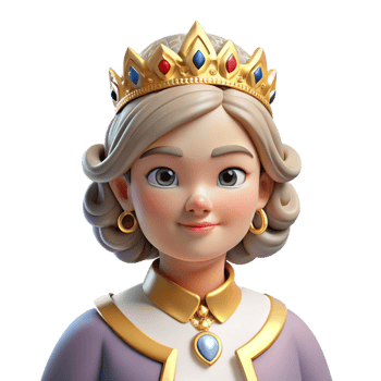 beautiful vintage Portrait of a regal queen wearing a crown and jewels, dramatic royal lighting, historical portrait style, authentic png