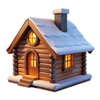 extraordinary artistic A traditional log cabin, rustic design, snow-covered landscape, warm interior lighting, cozy atmosphere exclusive png