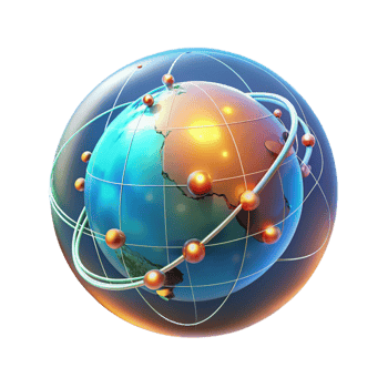 beautiful creative A holographic projection of the Earth, rotating slowly, displaying real-time data streams, lit by an internal glow high resolution png