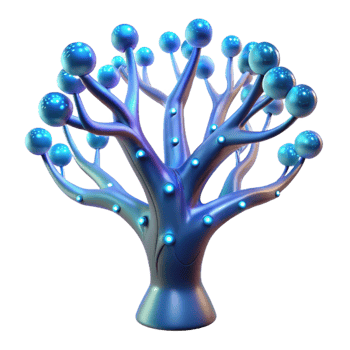 wonderful traditional A bioluminescent tree with glowing circuitry embedded in its branches, fantasy style, ethereal lighting detailed png