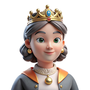 beautiful artistic Portrait of a dignified queen with a jeweled crown and regal expression, Rembrandt lighting, historical style detailed png