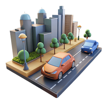 extraordinary classic A self-driving car navigating a busy city street, realistic rendering, photorealistic style genuine png