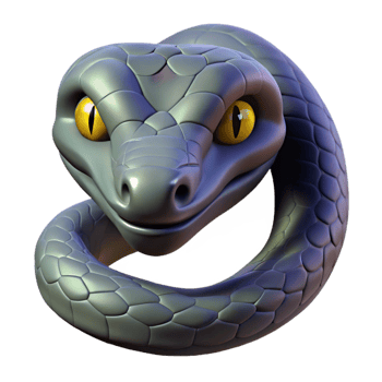 serene rustic Portrait of a slithering snake with hypnotic eyes, dark, mysterious lighting high quality png