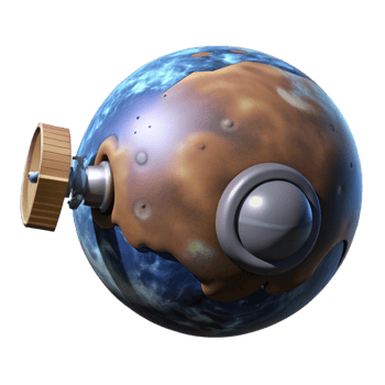 magnificent traditional A satellite orbiting a planet, realistic style, detailed textures and lighting detailed png