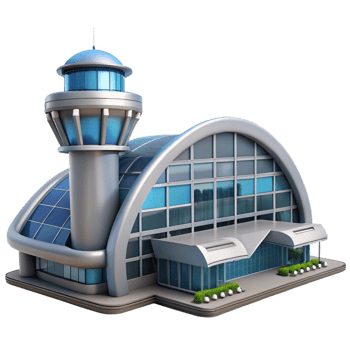 serene vintage An airport terminal, glass and steel structure, bustling crowds, modern, dynamic style premium png