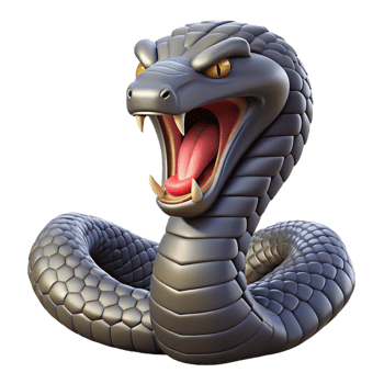 extraordinary rustic A hissing cobra, menacing pose, detailed scales, premium png