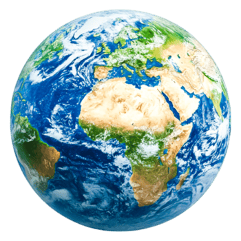 Detailed View of Earth Displaying Continents and Oceans from Space png