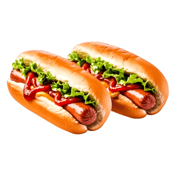 Delicious Classic Hot Dogs with Fresh Lettuce and Tasty Condiments png