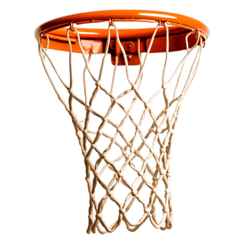 closeup View of a Basketball Hoop Net and Rim from Below Angle png