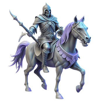magnificent vintage A spectral knight riding a skeletal steed through a haunted forest, ethereal lighting, gothic horror genuine png