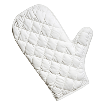 White Quilted Oven Mitt on a Light Background for Kitchen Use png