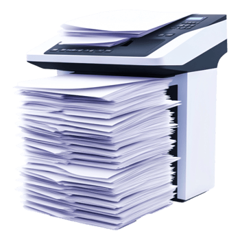 Printer with Stack of Paper Ready for Printing and Copying Tasks png