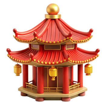 extraordinary artistic A traditional Chinese pagoda, intricate red and gold details, soft lantern light, ornate and elegant style premium png