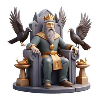 stunning abstract The Norse God Odin Seated on His original png
