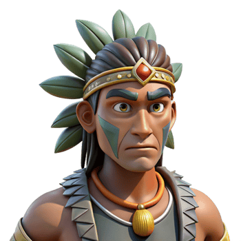 elegant modern A tribal warrior with intricate facial tattoos and a feathered headdress, stoic expression, natural sunlight, National Geographic style exclusive png